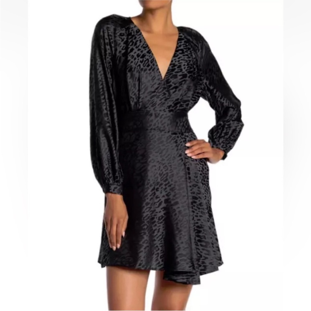 Equipment Alexandria Leopard Print Mini Dress in True Black Multi